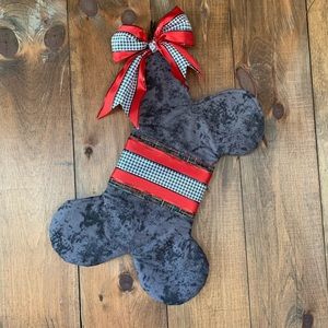 Hand crafted super soft dog bone Christmas stocking!